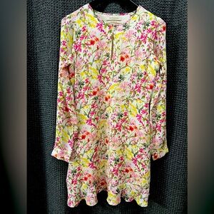 SCOTCH & SODA Women Floral Cream Print Long Sleeve Mini Dress Size M